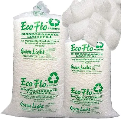 Ecoflo Biodegradable Loose Void Fill Packaging Packing Peanuts Chips 1cft 60cft • £8.95