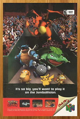 2000 Pokemon Stadium N64 Vintage Print Ad/Poster Nintendo 64 Official Promo Art • $19.49