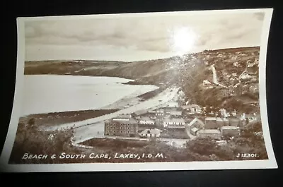 Beach & South Cape Laxey I.O.M Isle Of Man RP Postcard -  RA Postcards 1953 • £4.99