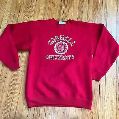 Vintage Lee Cornell University Mens Small Red Crew Sweatshirt • $39.99