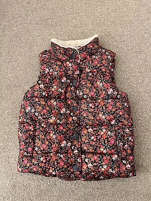 Girls Pink Floral Fleece Lined Next Gilet / Body Warmer 18-24 Months • £5.99