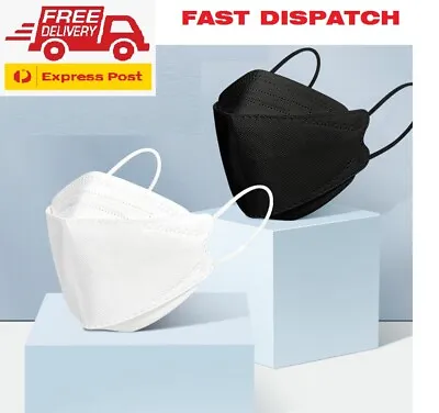 100 X  Korea KF94  BLACK White Reusable Face Mask 4 Protective Layer Respirator • $10.79