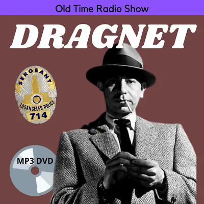 DRAGNET Crime Radio Shows X298 OTR MP3 DVD PREMIUM Audio - Old Time Radio Shows • £3.99