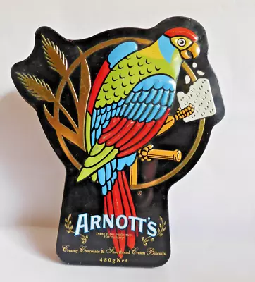 Vintage Arnotts Parrot Tin Creamy Chocolate Shortbread Cream Biscuits Bird • $29.95