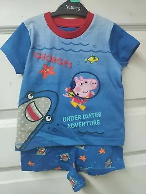 £7.99 • Buy Boys Pyjamas Peppa Pig George's Under Water Adventure Shorts Pyjama 12-18 Months