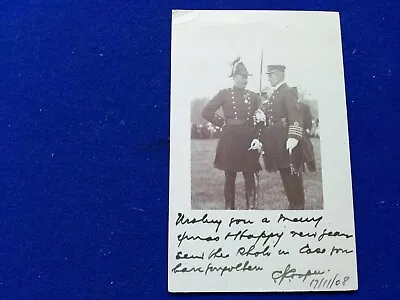 Unknown Military Officers 1908 Vintage Real Photo Postcard Edwardian • £1.50