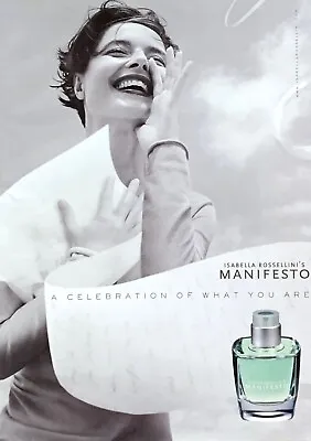 2001 MANIFESTO Perfume By Isabella Rossellini Original PRINT AD • $10.50