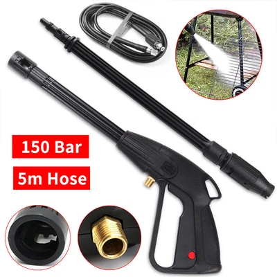 £19.95 • Buy High Pressure Washer Spray Gun And 5M Washing Hose Kit For Car Jet Lance 150 Bar