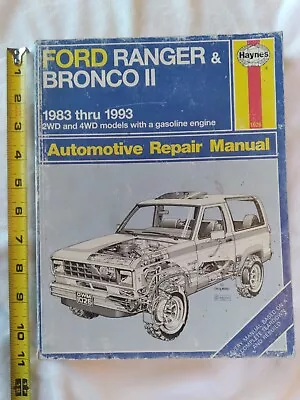 1983-1993 Ford Ranger Bronco II Repair Manual 1980s 84 85 86 87 88 89 90 91 92 • $10