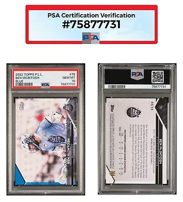 2022 Topps Premier Lacrosse League 78 Ben Mcintosh Blue 44/99 PSA 10 Gem Mint • $80