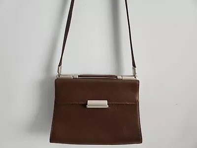 Vintage Mandarina Duck Brown Leather Flap Briefcase Shoulder Bag • $30