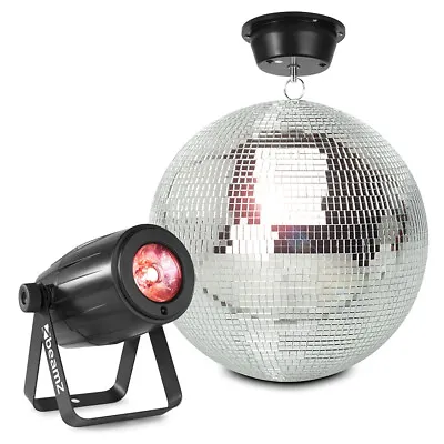 Glitter Mirror Ball MB-30cm Motor & PS12W LED Spot Lights Wedding Disco Hall • £135