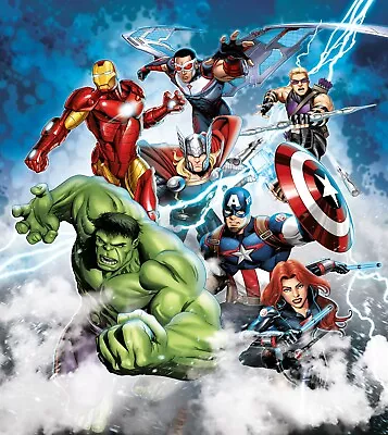 Avengers Papier Peint Mural Mur Enfants Chambre Premium Marvel Comics Marvel • $72.51