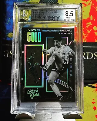 2016-17 Panini Black Gold Vintage Maradona Auto Argentina Black Gold 1/1 BGS 8.5 • $85000