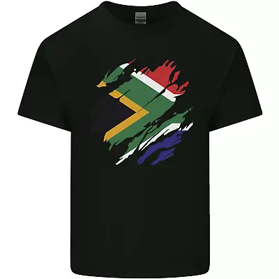 Torn South African Flag Africa Day Football Mens Cotton T-Shirt Tee Top • £7.99