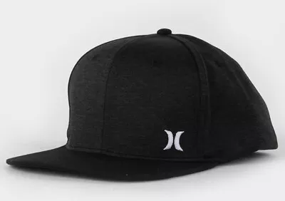 HURLEY Mini Icon Flater Men’s Snapback Hat • Black • Adjustable Fit NEW • $19.95