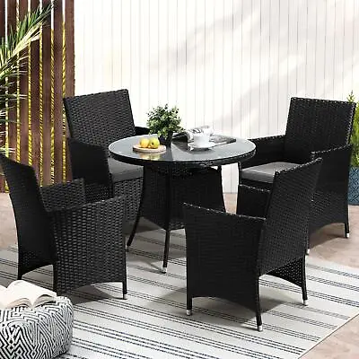 $589.90 • Buy Livsip 5 PCS Outdoor Dining Set Table & Chairs Patio Furniture Lounge Setting