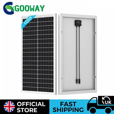 GOOWAY 120W 12V Monocrystalline Rigid Solar Panel For RV, Boat, Campervan, Home