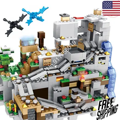 Minecraft Themed Mountain Cave Building Blocks Set Create Your Own World Fun • $79.99