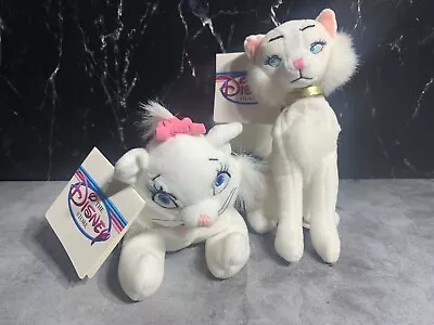 Disney Store Dutchess & Marie Aristocats Set Of 2 Bean Bag Plush Animal Toys NWT • $18