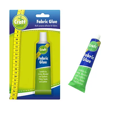 Extra Strong Fabric Textile Adhesive 50ml | Glue Hemming Craft Patching Tool • £3.39