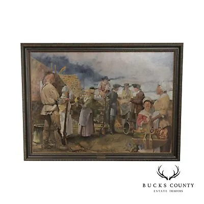 Adrian Martinez 'Meeting At Martins Tavern' Large Framed Oil Painting • $2395