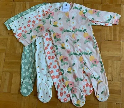 £20.99 • Buy BNWT Baby Girls 4pk Flower Sleepsuits 9-12 Months NEXT