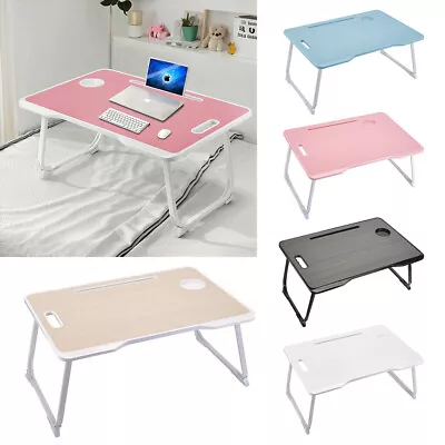 Foldable Bed Tray Lap Desk Dormitory Dining Table Non-slip Leg Kids Mini Table • £13.94