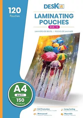 UK A4 Laminating Pouches Matt 120 Sheets 150 Microns- Clear And • £26.90