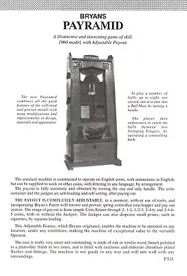£9.99 • Buy Allwin Bryans Elevenses Flyer - Coin Operated - Antique Arcade Machine - Slots