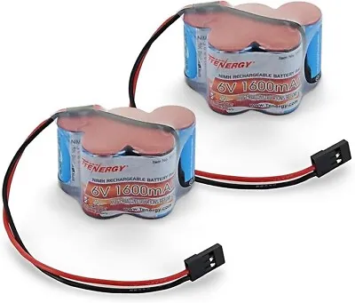 Tenergy 2 Pack 6V 1600mAh Hump NiMH Battery Pack W/ Hitec Connector For RC Car • $24.99