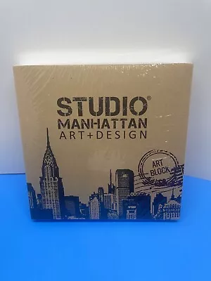 New Studio MANHATTAN Art+Design 10”x10” Art Block San Francisco Map Scene • £21.20