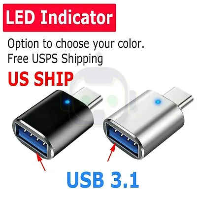 $3.45 • Buy LED USB-C 3.1 Male To USB A Female Adapter Converter OTG Type C Android Phone