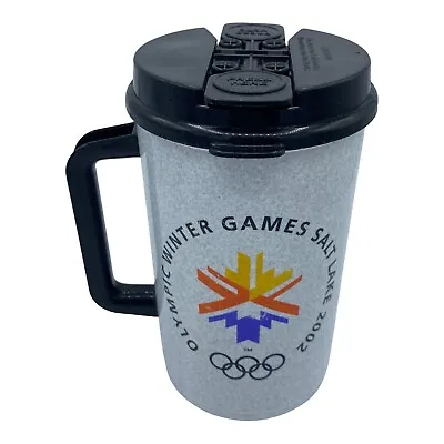 Vintage 2002 Olympic Winter Games Salt Lake Mug Whirley Thermo With Lid Olympics • $9.49