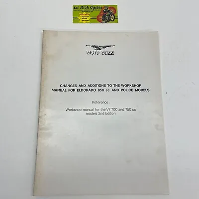 Vintage Moto Guzzi Workshop Manual V7 700 750 Models Eldorado 850 Police Models • $49.99