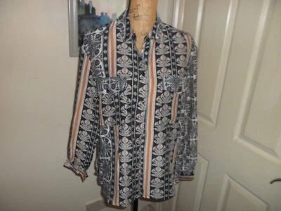 £2.99 • Buy NEXT Ladies Blouse Top Black White & Mustard Print Size 14 Ex Con