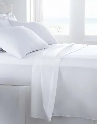 Superior Egyptian 100% Cotton White 400 Thread Count Sateen Bed Linen  All Sizes • £12
