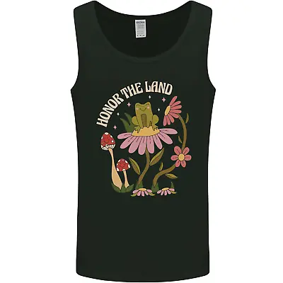 Honour The Land Frog Climate Change Hippy Mens Vest Tank Top • £9.99