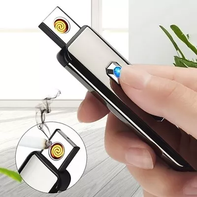 USB Rechargeable Electronic Lighter Portable Windproof SmokingLighters HOT • $5.55