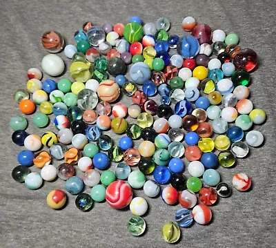 Vintage Marbles - Mixed Lot Estate Sale Find Swirls Slags Peewees Shooters • $11.50