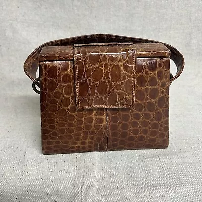 VTG Brown Alligator Purse Handbag NICE • $50