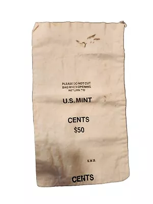 Vintage U. S. MINT CENTS - $50 S.W.B. Canvas Bag • $7.99