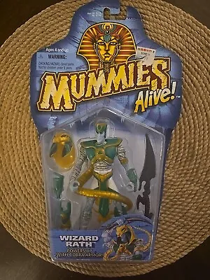 Rare Vintage 1997 Kenner Mummies Alive Wizard Rath Action Figure New On Card • $60