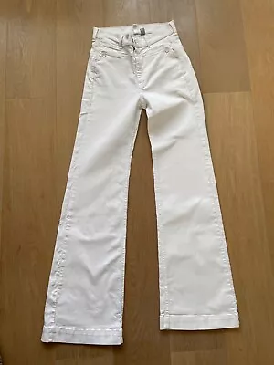 Mango MNG Jeans - White High Waisted Flared 70s Jeans - Size EU 40 / 12 / M • £5