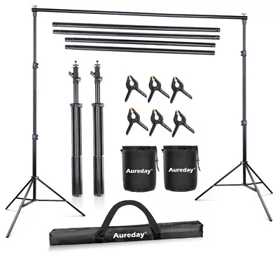 Aureday Backdrop Stand 10x8.5ft Adjustable Photo Backdrop Stand For Parties... • $26.99