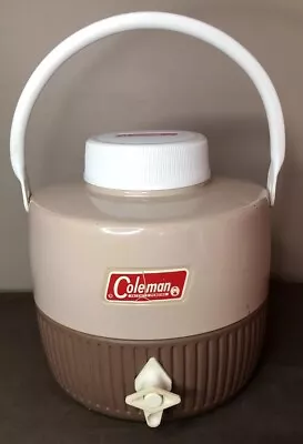Vintage COLEMAN Beige 1 Gallon Ice Water Cooler Jug With Spout *No Cup* • $35