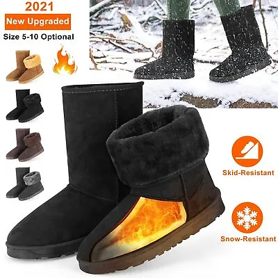 Winter Boots Women's Faux Fur Suede Mid Calf Warm Snow Fashion 5-10 US Size Boot • $22.35