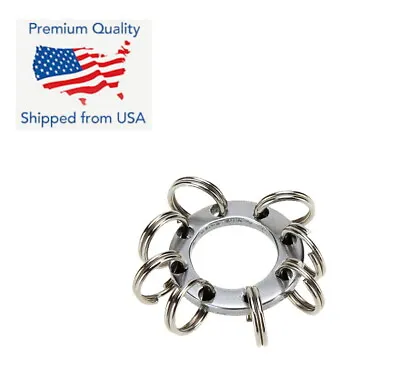 EDC Portable Mini 8 Hole UFO Keychain Key Chain Key Ring With 8 Mini Steel Rings • $6.99