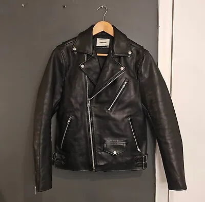 Viva Studio Black Cow Leather Black Rider Jacket Size M Schott Lewis Leather • $100