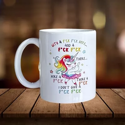 Unicorn Rude F*ck Mug Funny Swearing Humour Mug Gift Offensive Coffee/Tea Mug • £7.99